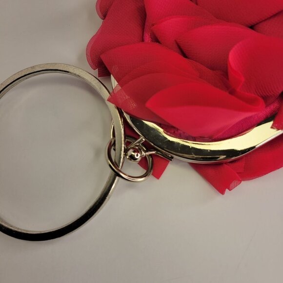 Ruffles and Frills Pink Wristlet Clutch Purse Party Evening Cocktail Bag - Picture 5 of 14